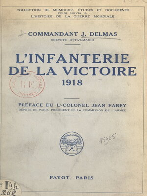 cover image of L'infanterie de la victoire 1918
